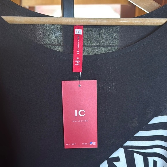 NWT IC Collection Tesse Bubble Dress Black White Size XL - Picture 2 of 7